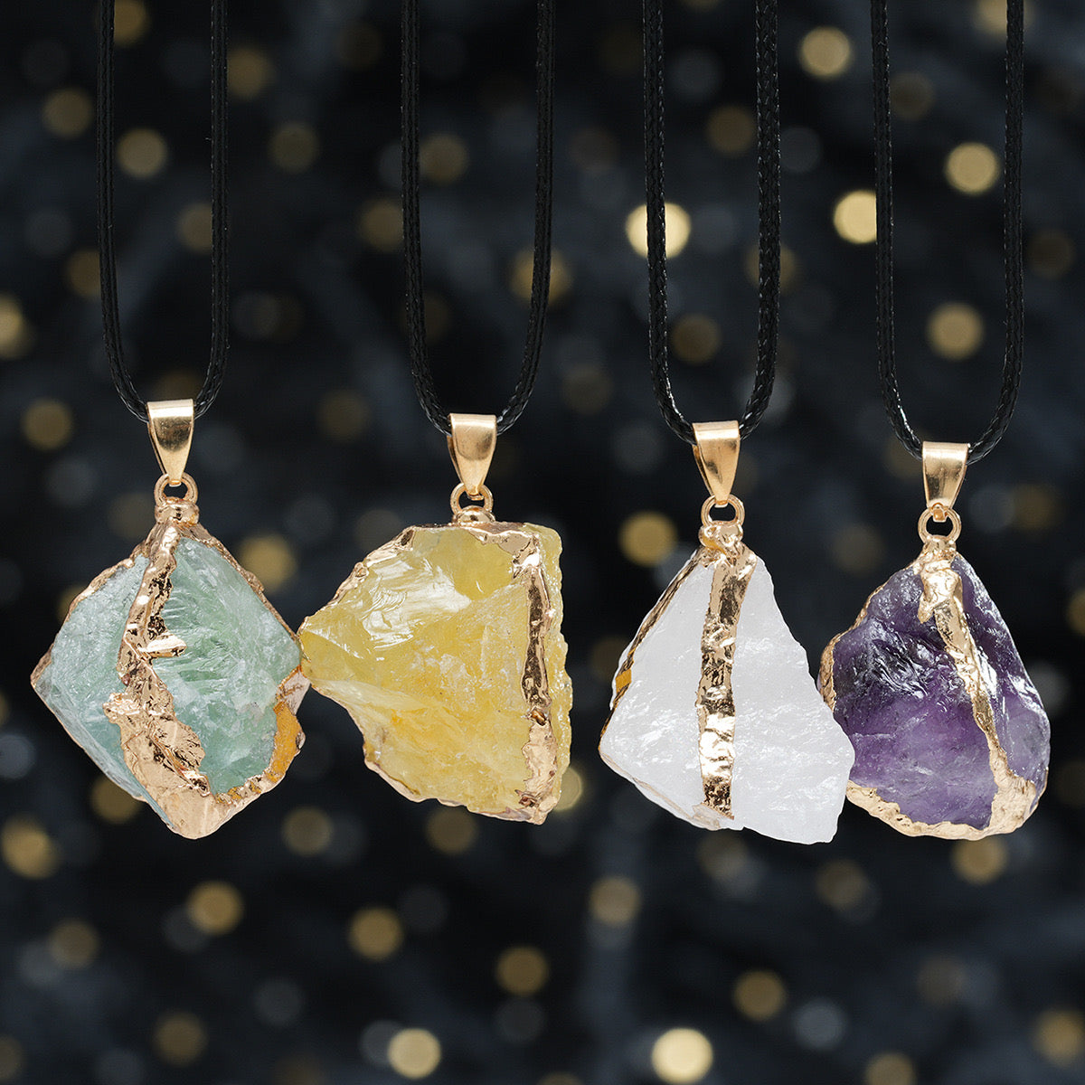 Natural Crystal Irregular Handcrafted Charm Necklace Accessory