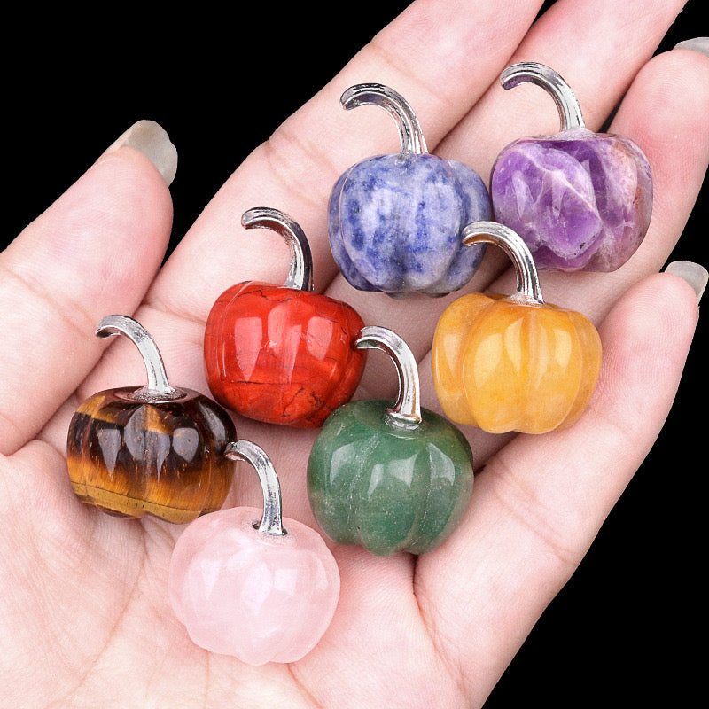 Natural Crystal Carving Mini Pumpkin Gemstone