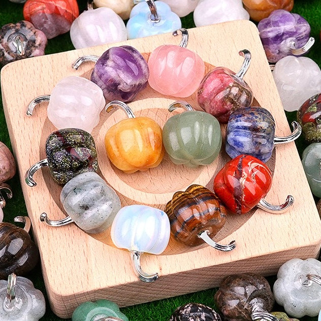 Natural Crystal Carving Mini Pumpkin Gemstone