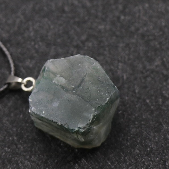 Natural Crystal Irregular Raw Stone Wire-Wrapped Pendant Necklace