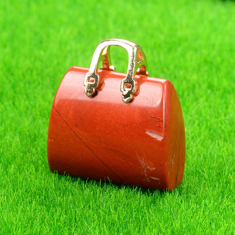 Natural Crystal Mini Handbag Pendant