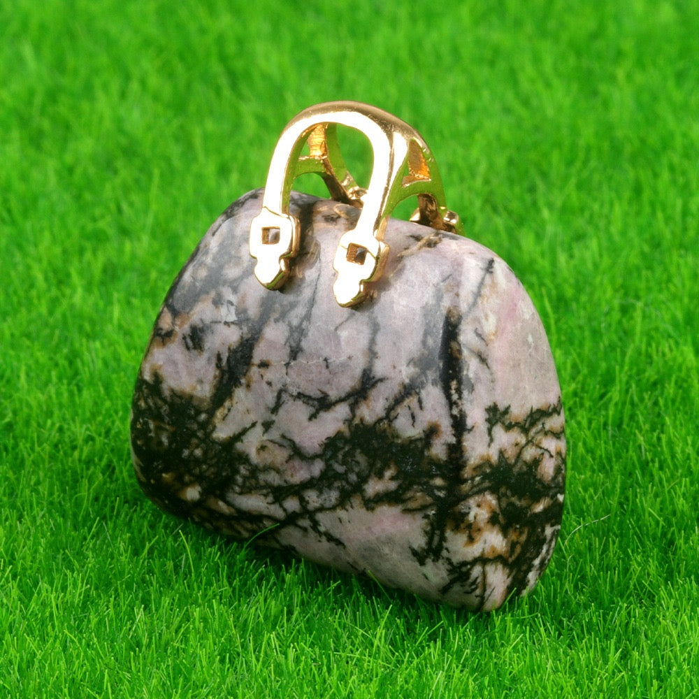 Natural Crystal Mini Handbag Pendant
