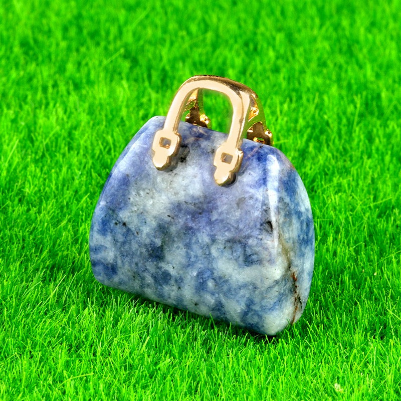 Natural Crystal Mini Handbag Pendant