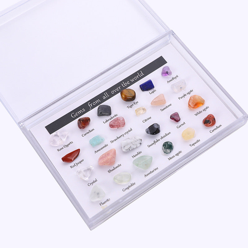 Crystal 24 Mineral Specimens Gift Box