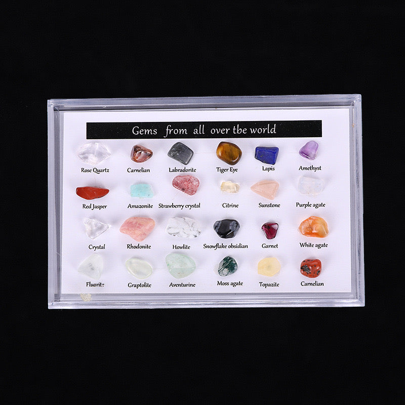 Crystal 24 Mineral Specimens Gift Box