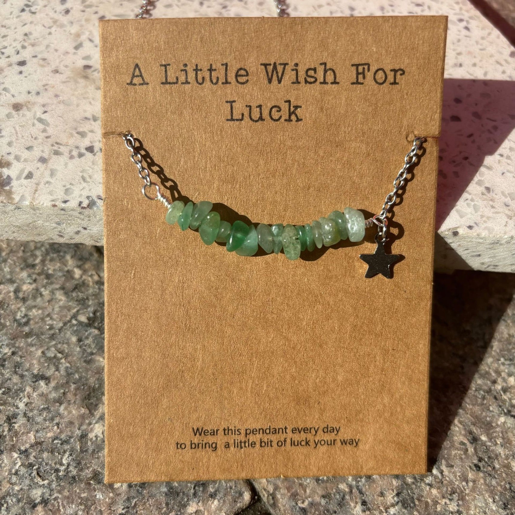 Natural crystal Chips With Bamboo Necklace