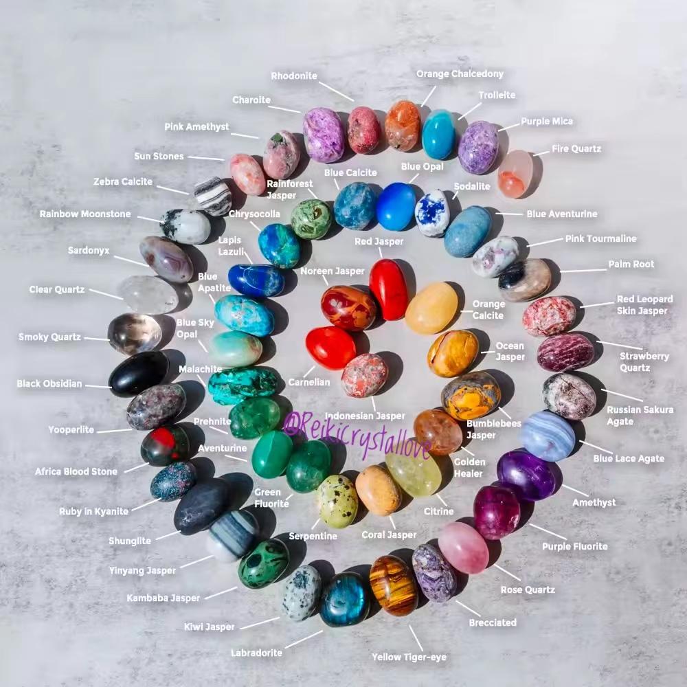 One of Everything Crystal Tumbled Set:20+ Different Tumbled Stone