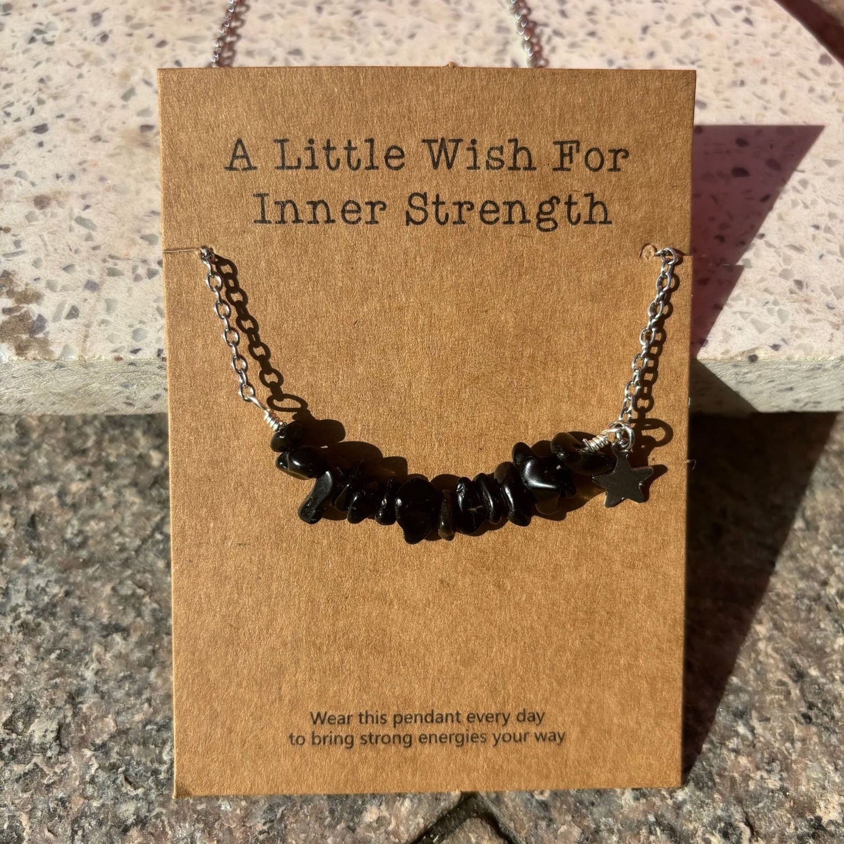 Natural crystal Chips With Bamboo Necklace