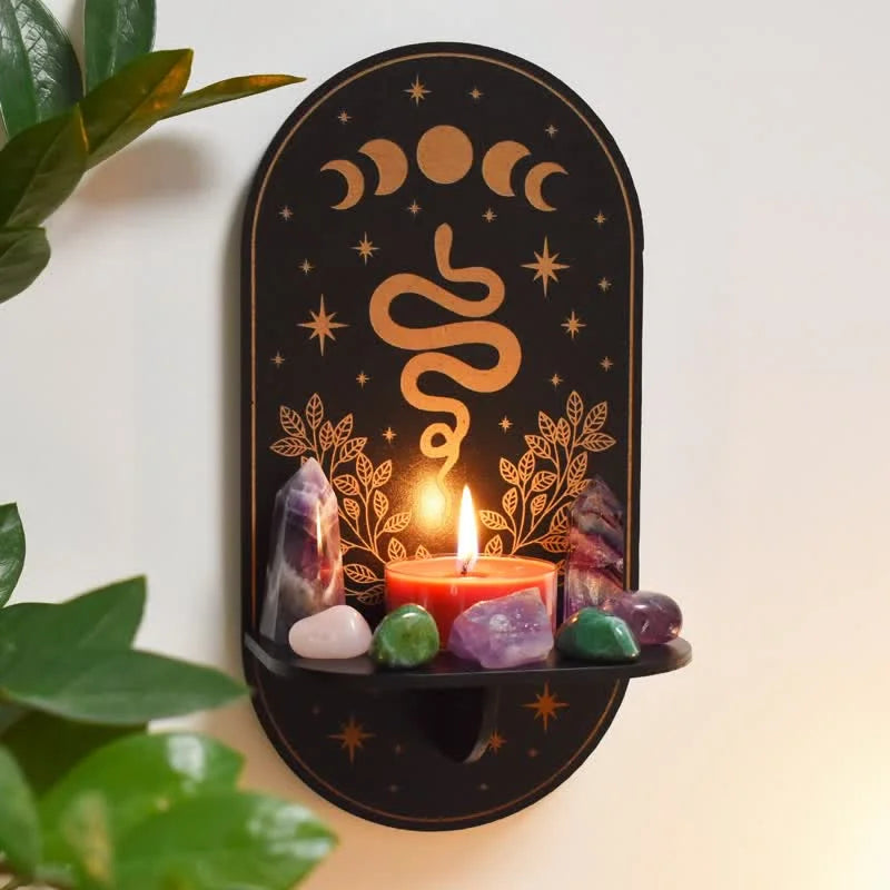 Reikistal Snake Moon Phase Altar Crystal Shelf