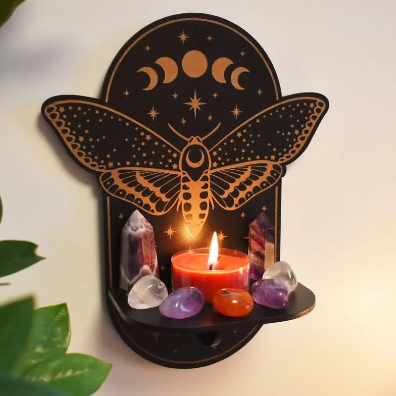 Reikistal Magical Moth Moon Altar Crystal shelf