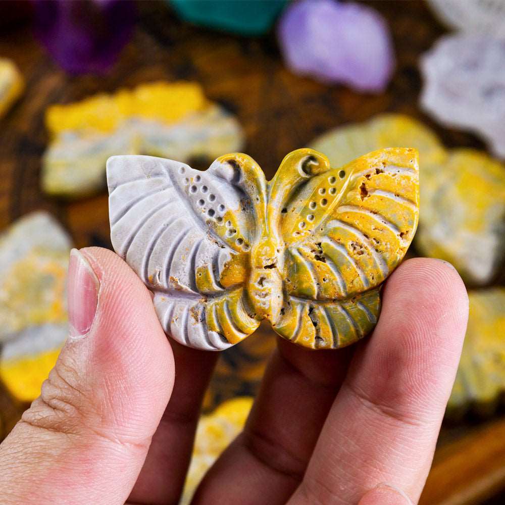 Reikistal 2''  Bumble Bee Jasper Butterfly