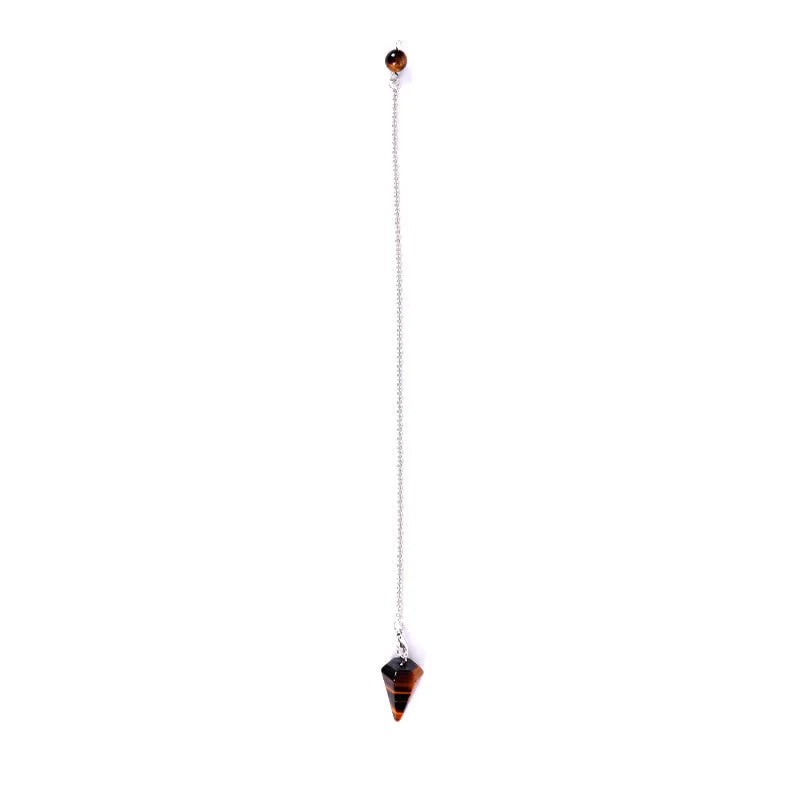 Small Black Delicate Gemstone Pendant Wooden Crystal Shelf