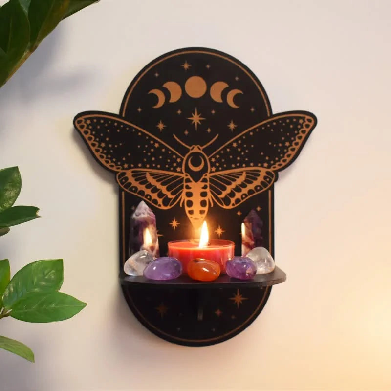 Reikistal Magical Moth Moon Altar Crystal shelf