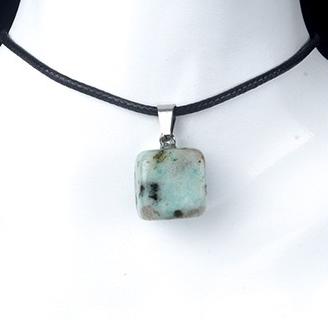 Natural Crystal Rough Polished Small Square Pendant