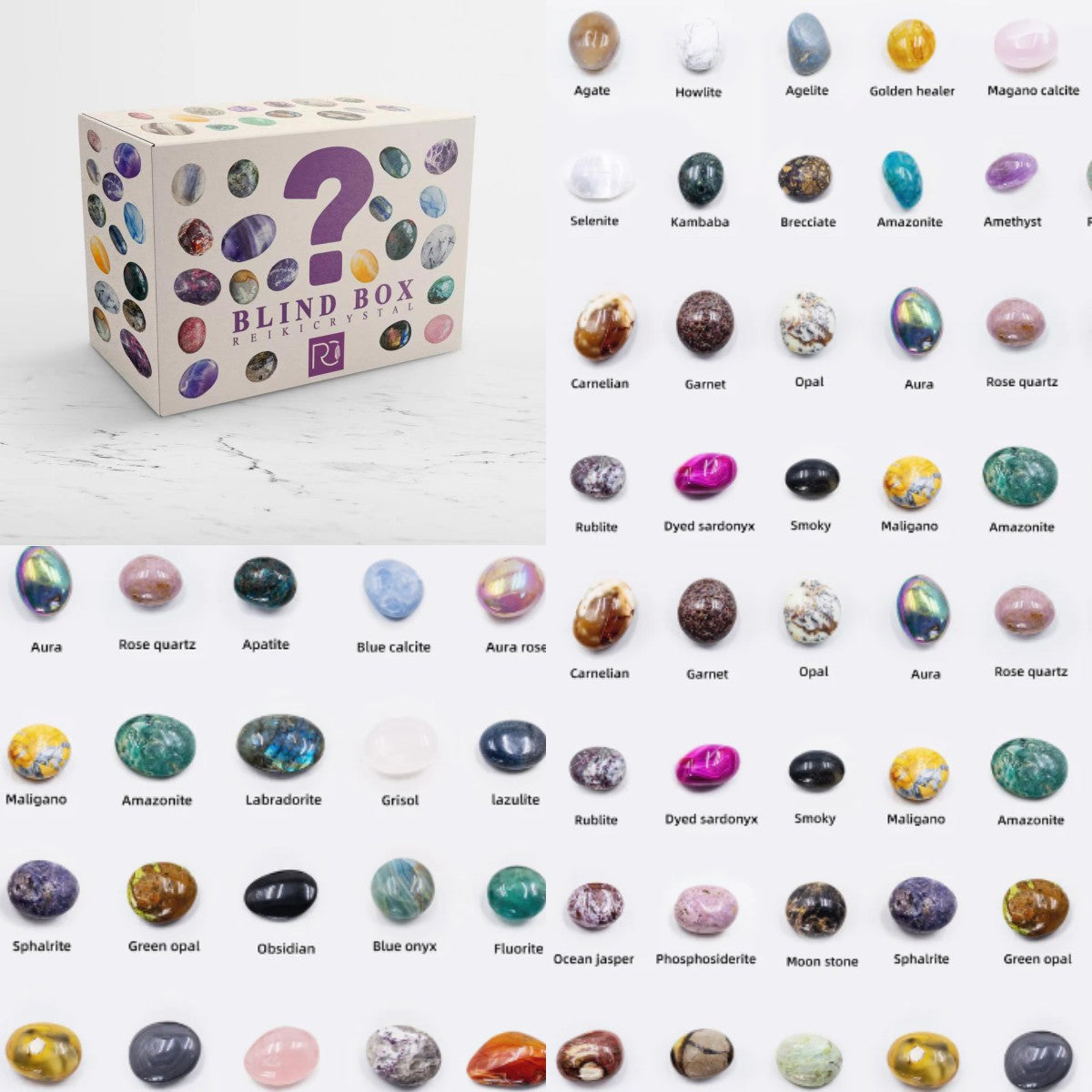 【Abundance energy/power】Mystery Crystal Palm Stone Box