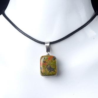 Natural Crystal Rough Polished Small Square Pendant