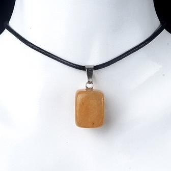 Natural Crystal Rough Polished Small Square Pendant