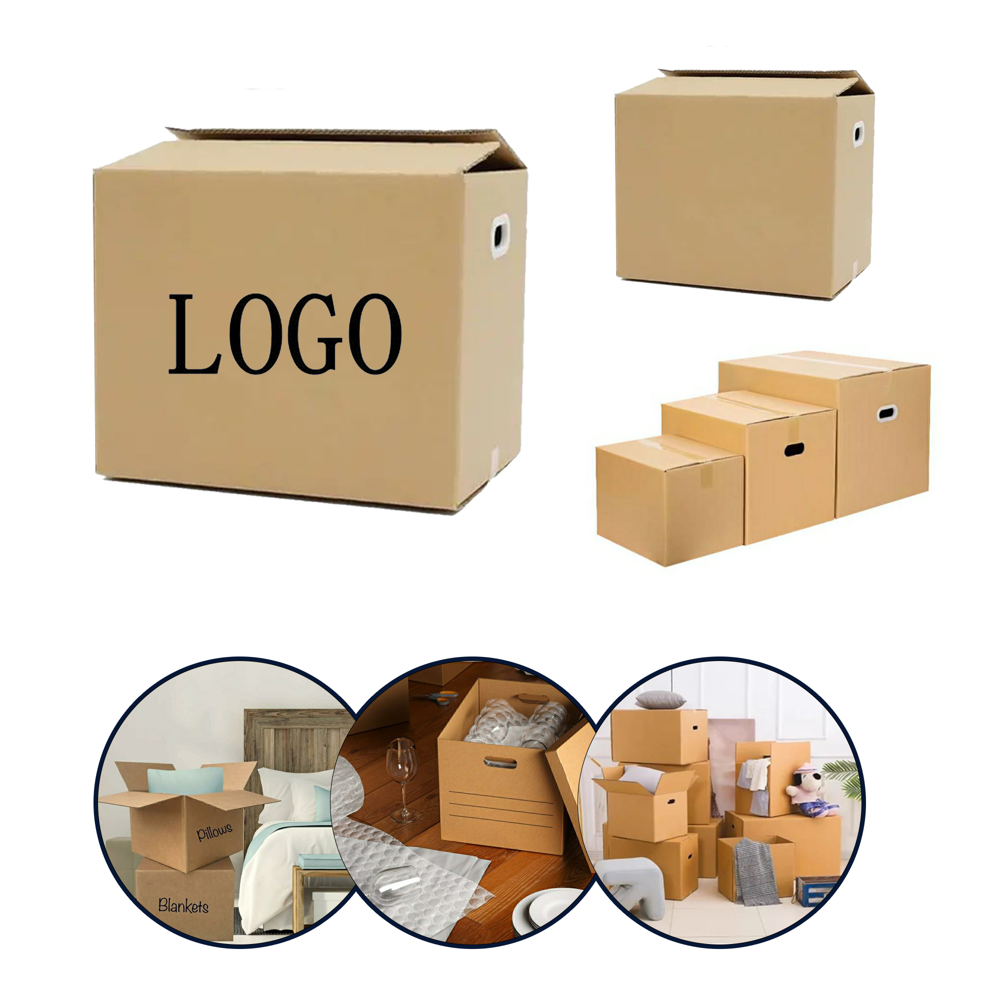 Heavy-Duty Large Corrugated Cardboard Box 