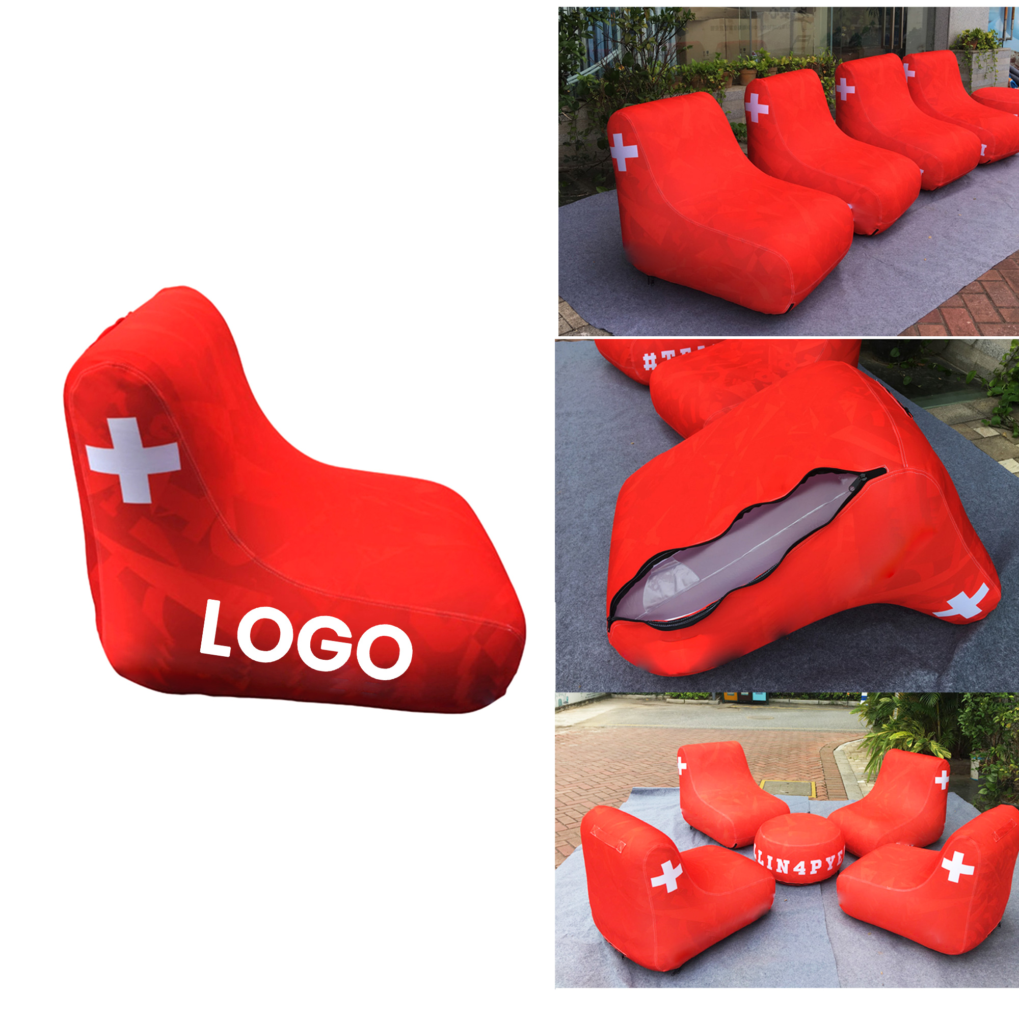 Portable Inflatable Lounger for Outdoor Use