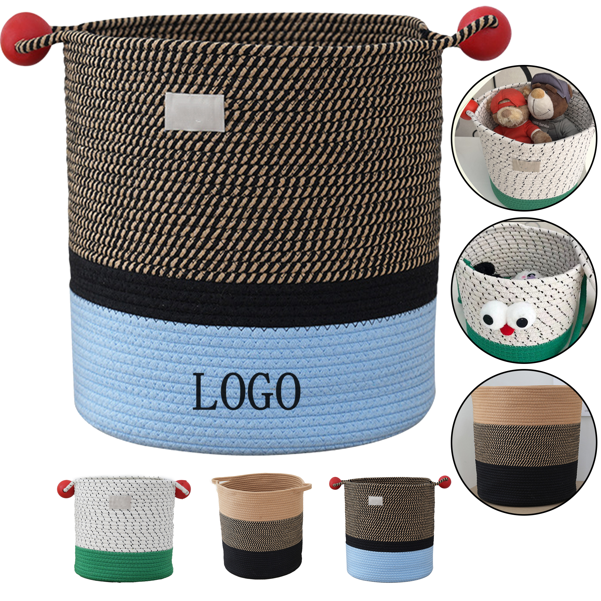 Cartoon cotton rope dirty clothes basket