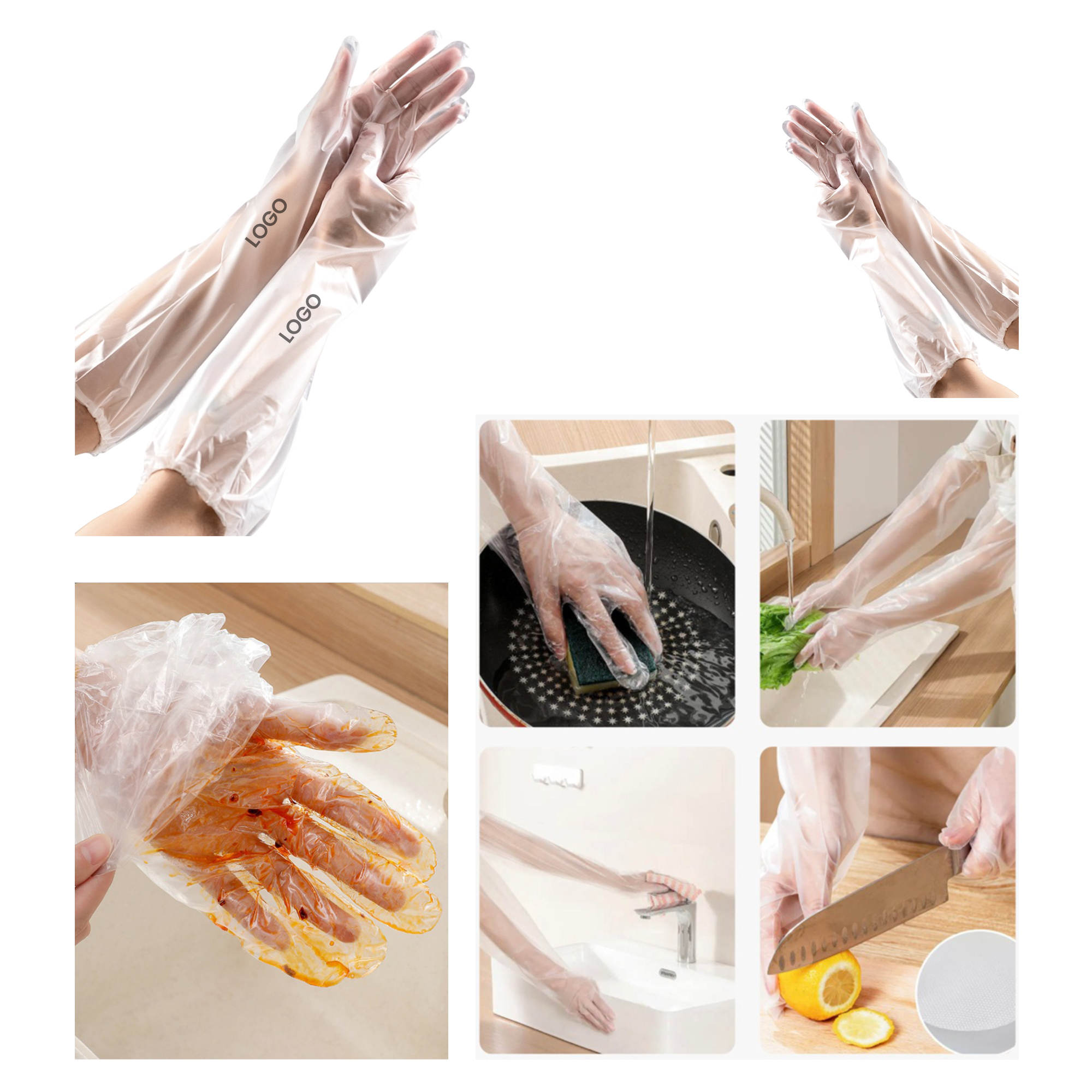 Disposable CPE Extended Gloves 