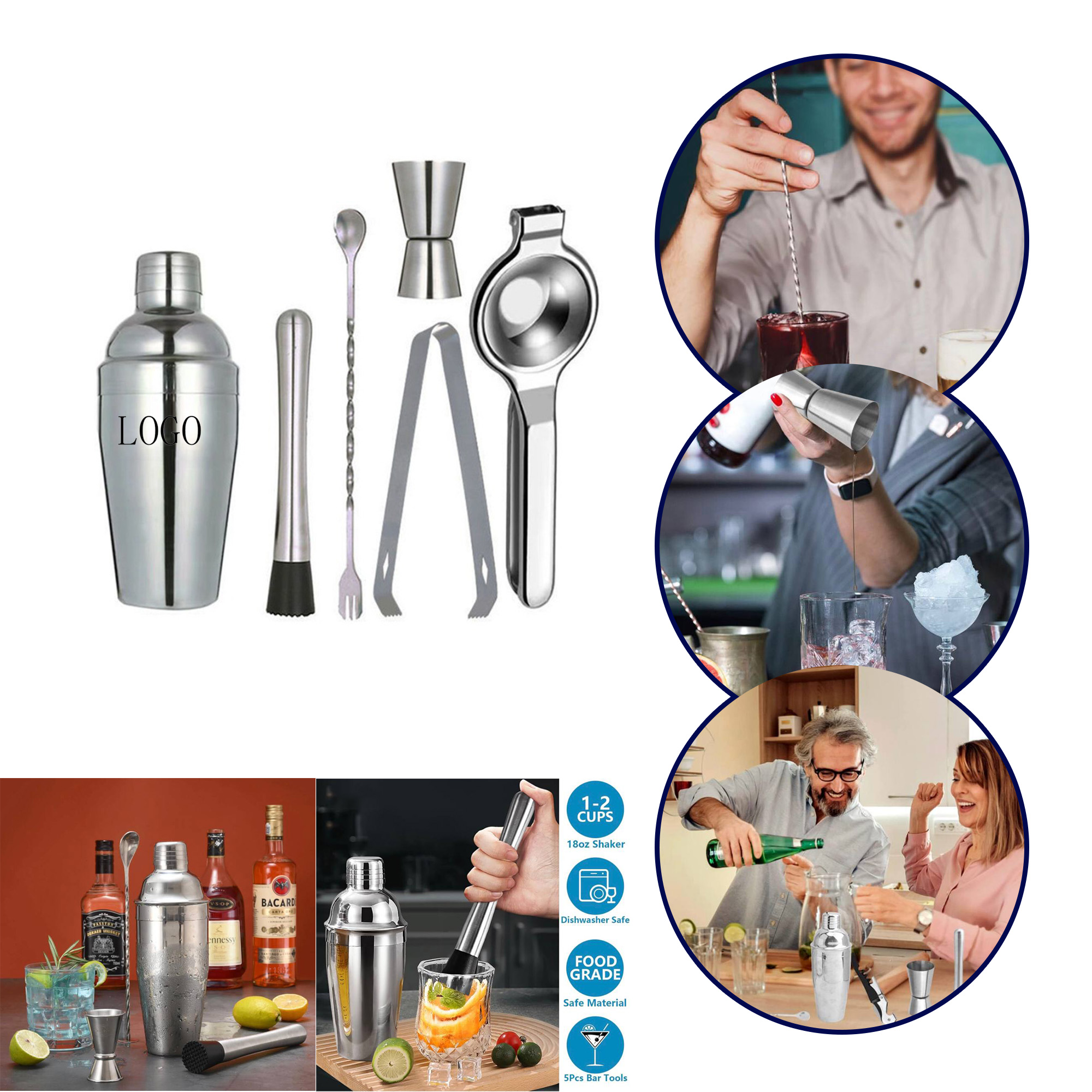 Stainless Steel Bartending Tool Set
