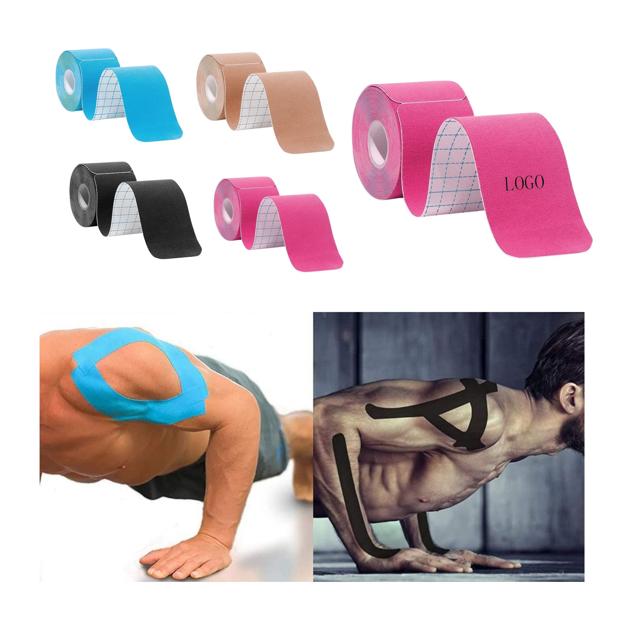 "Pre-shaped kinesiology patches "