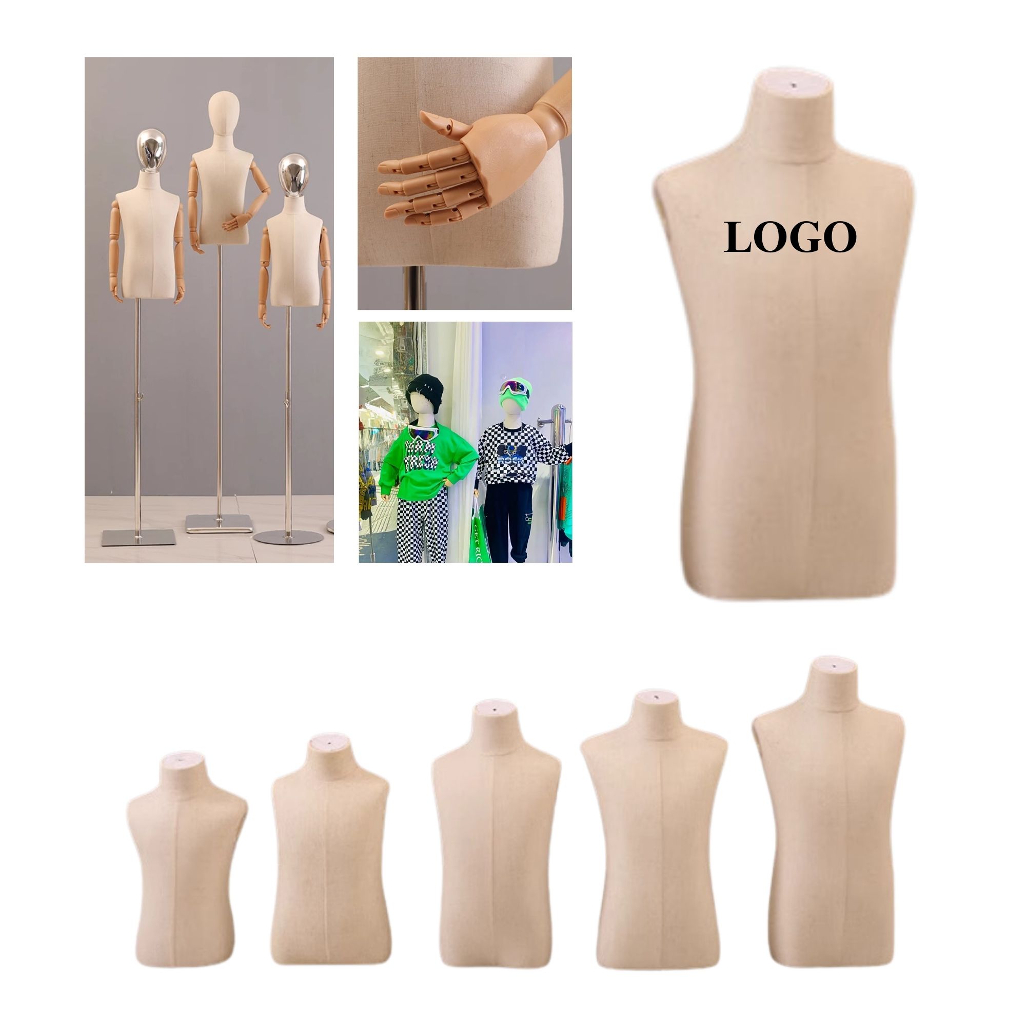 Child-sized clothing display model