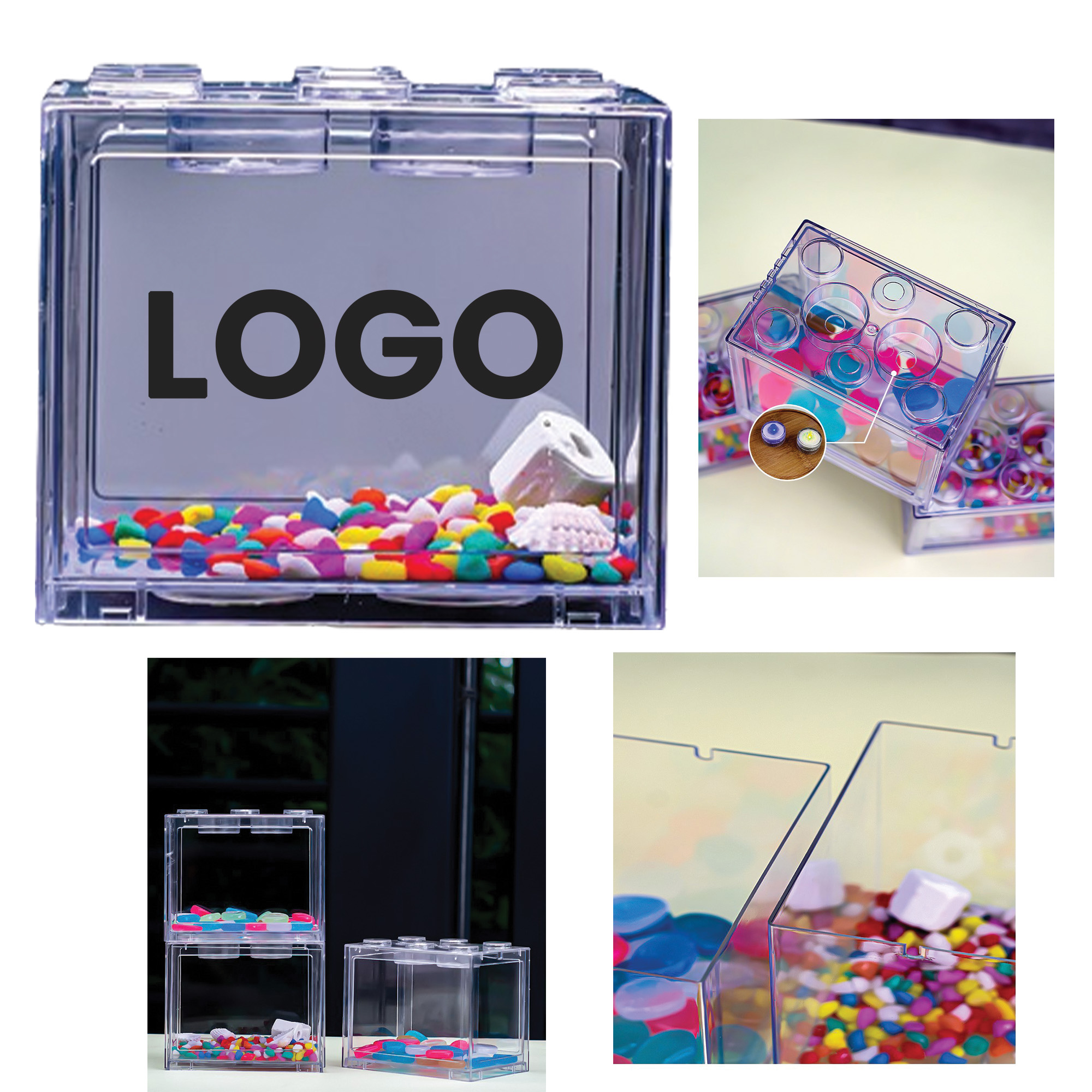 Fully Transparent Mini Betta Fish Tank – Creative Desktop Jellyfish and Ornamental Fish Box