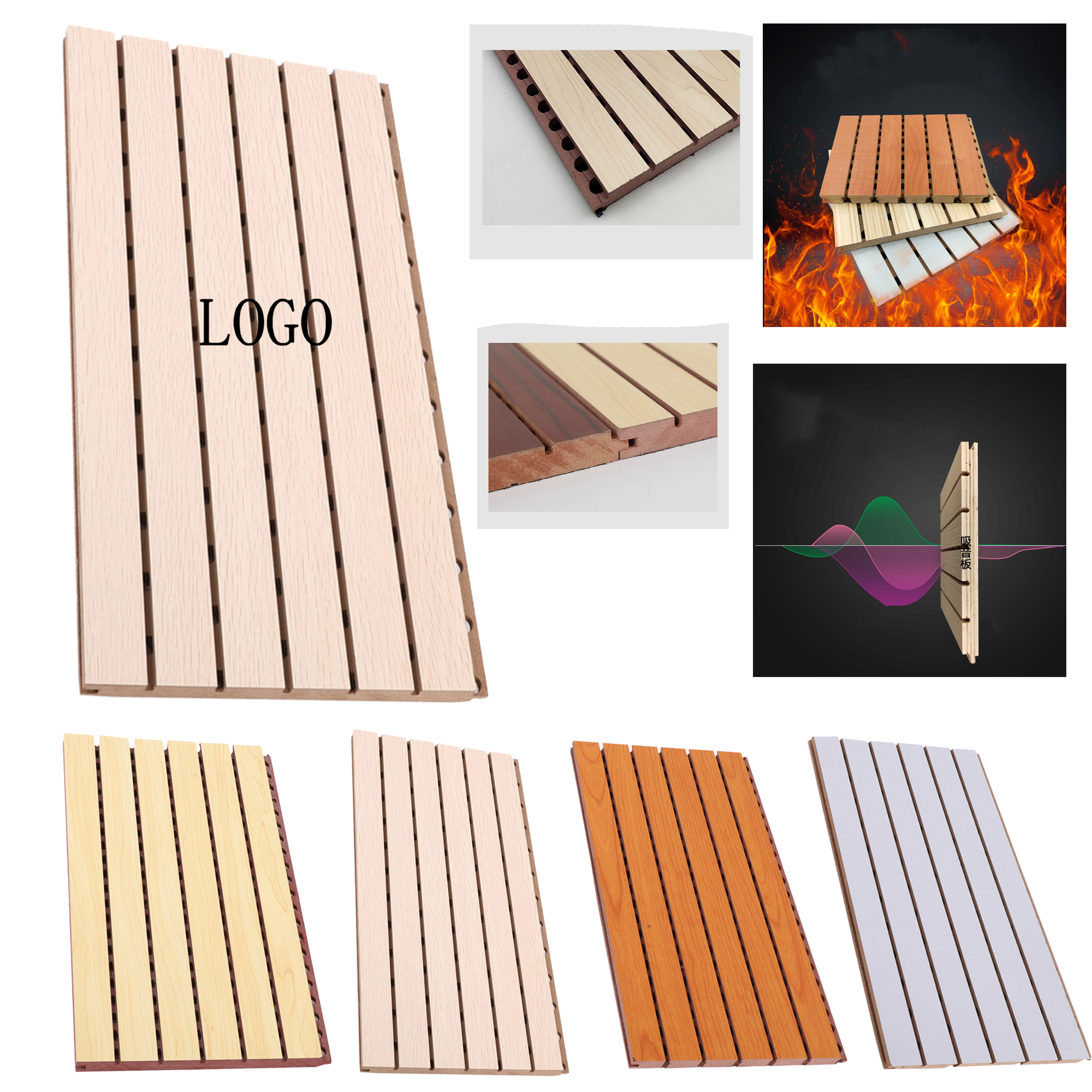 Premium Ceramic Aluminum Sound-Absorbing Board, a versatile and stylish wall decoration designed for optimal acoustic performance 96.1" x 5.2"