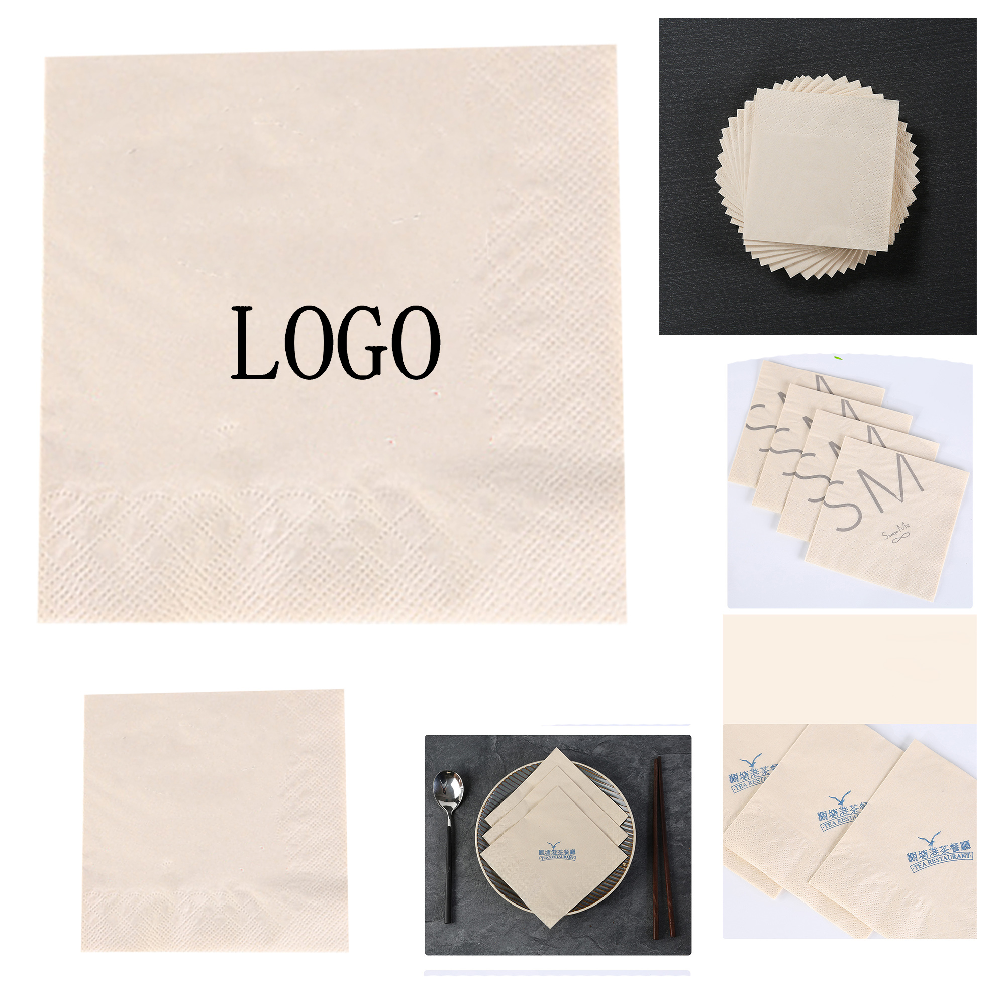 Eco-Friendly Bamboo Pulp Double-Layer Square Napkin Paper Towel