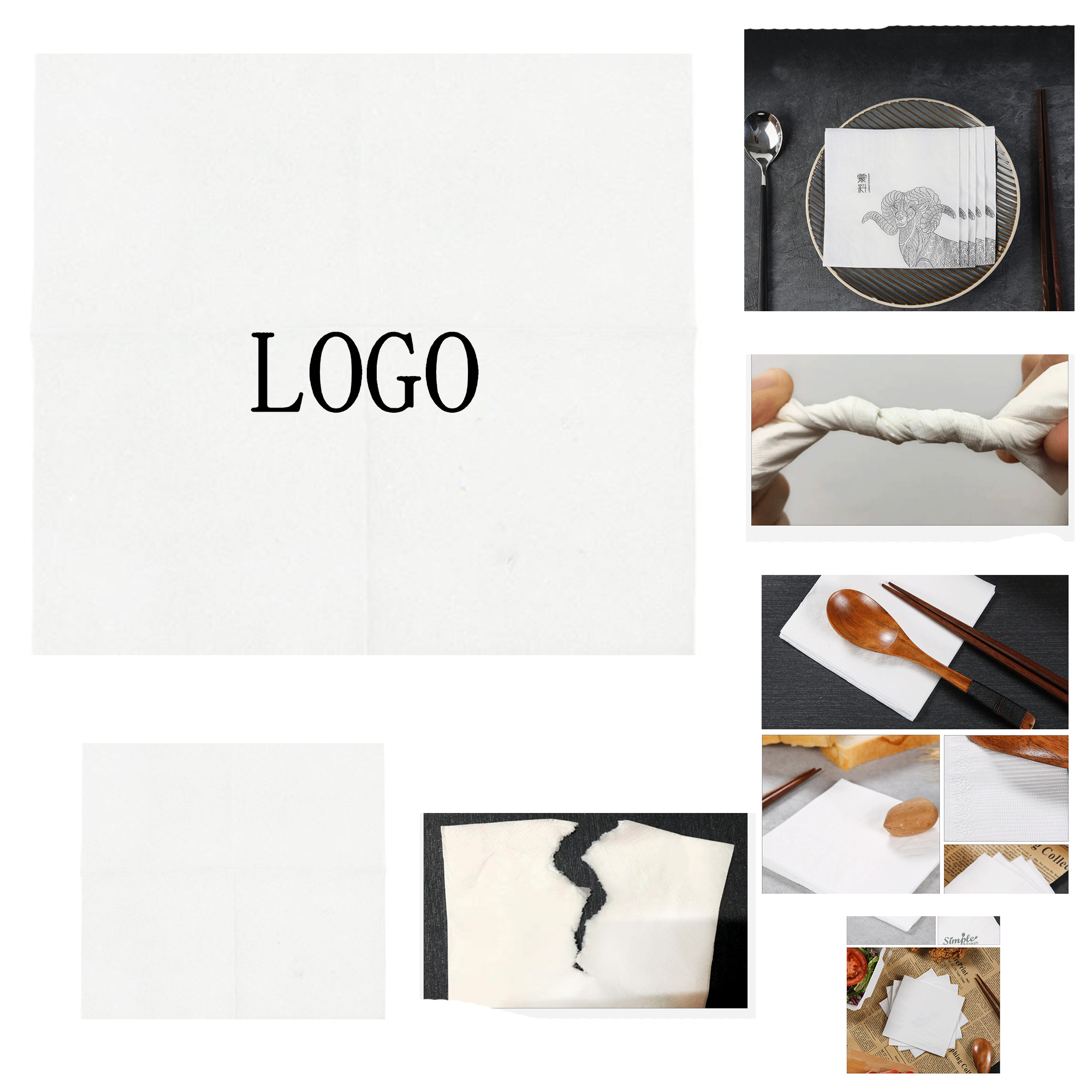 Premium Virgin Wood Pulp Custom Printed Napkin Paper Towel