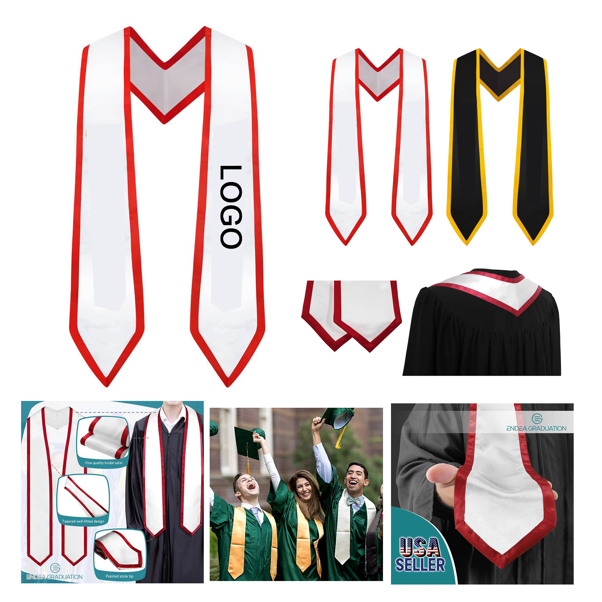 Custom Graduation Ceremony Stole with Personalized Logo Options