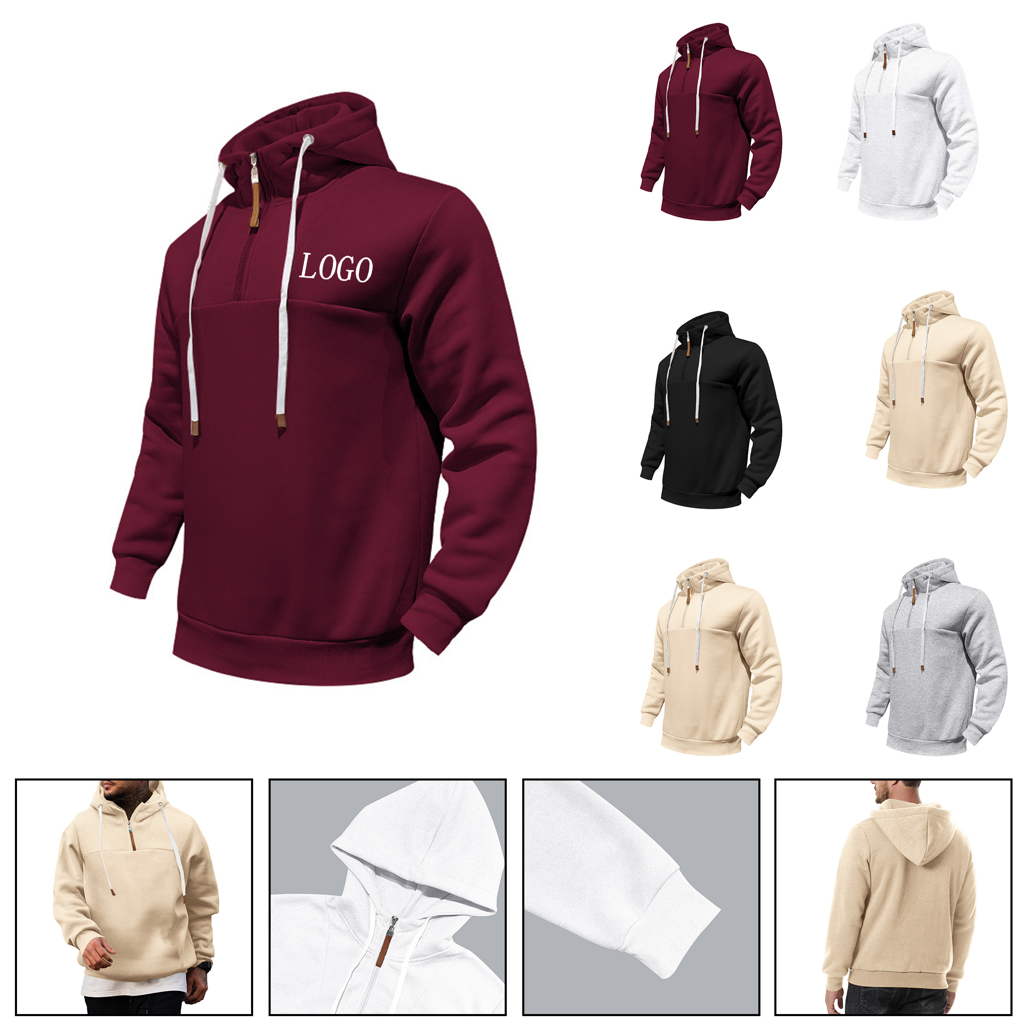 Men's Loose-Fit Hooded Velvet Jacket for Autumn and Winter Casual Wear 