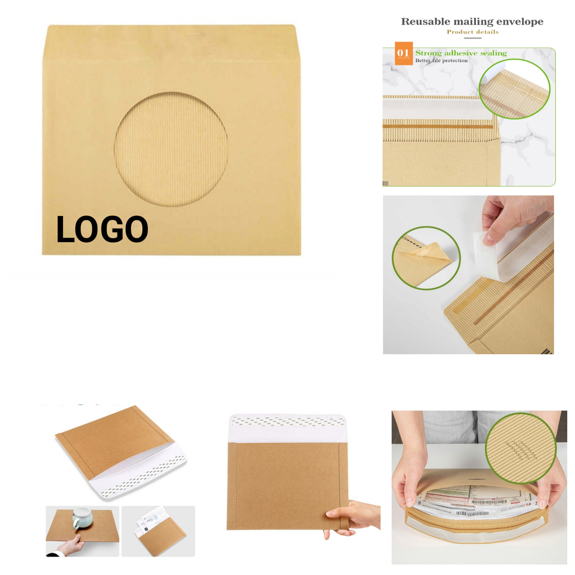 Corrugated Kraft Paper Envelope Bag