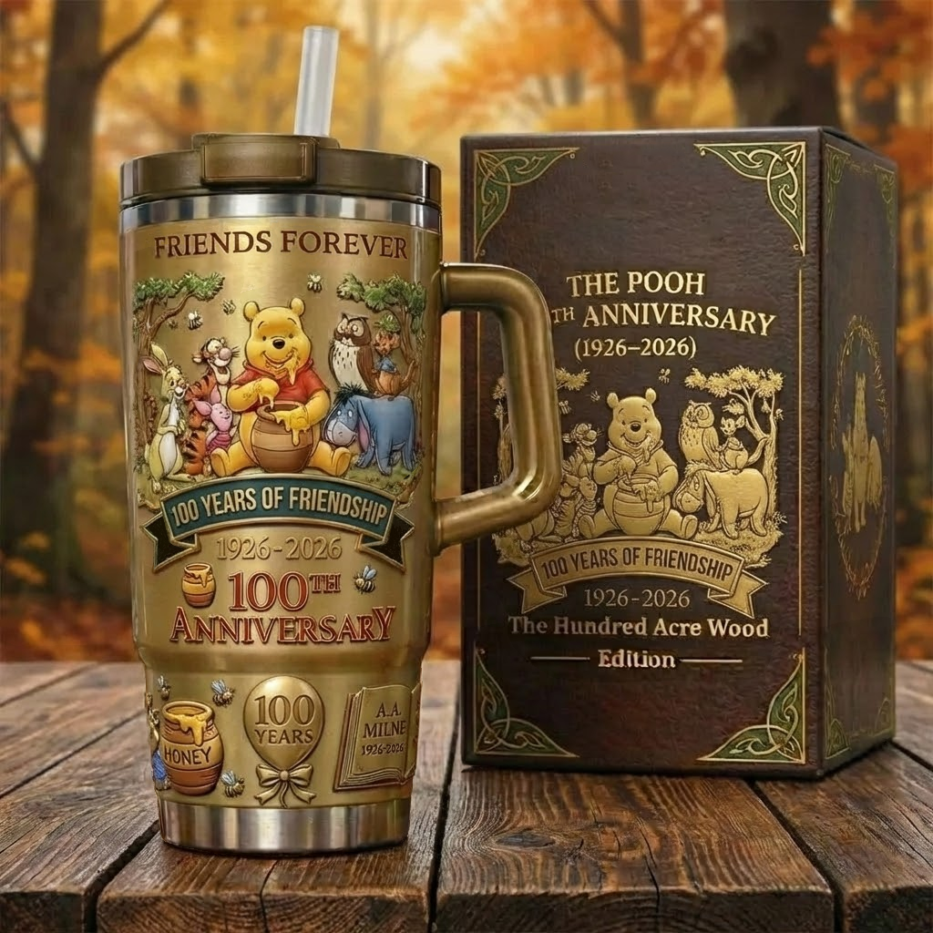 The Pooh 100th Anniversary Tumbler (1926-2026) – "Friends Forever" Golden Collector's Edition