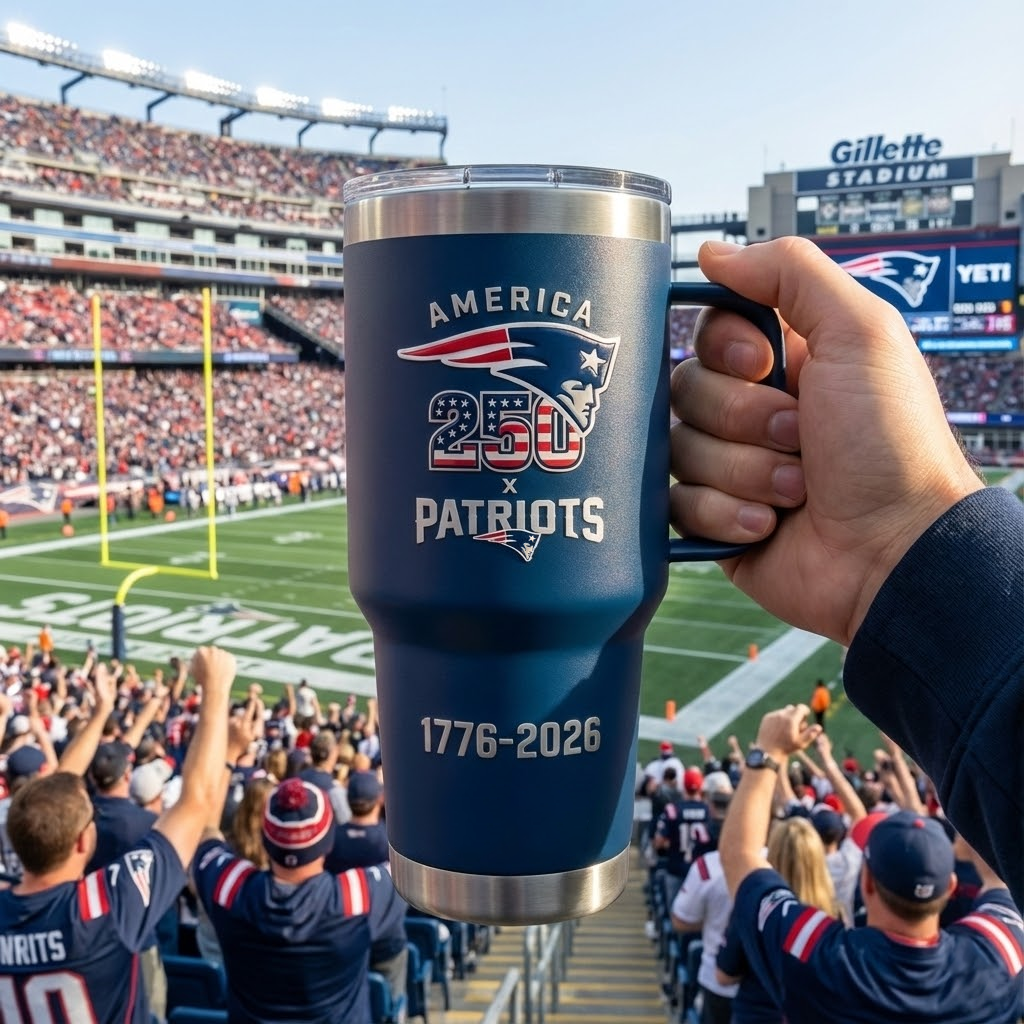 America 250 x New England Patriots Tumbler (1776–2026)