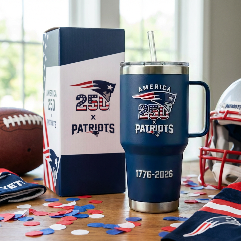 America 250 x New England Patriots Tumbler (1776–2026)