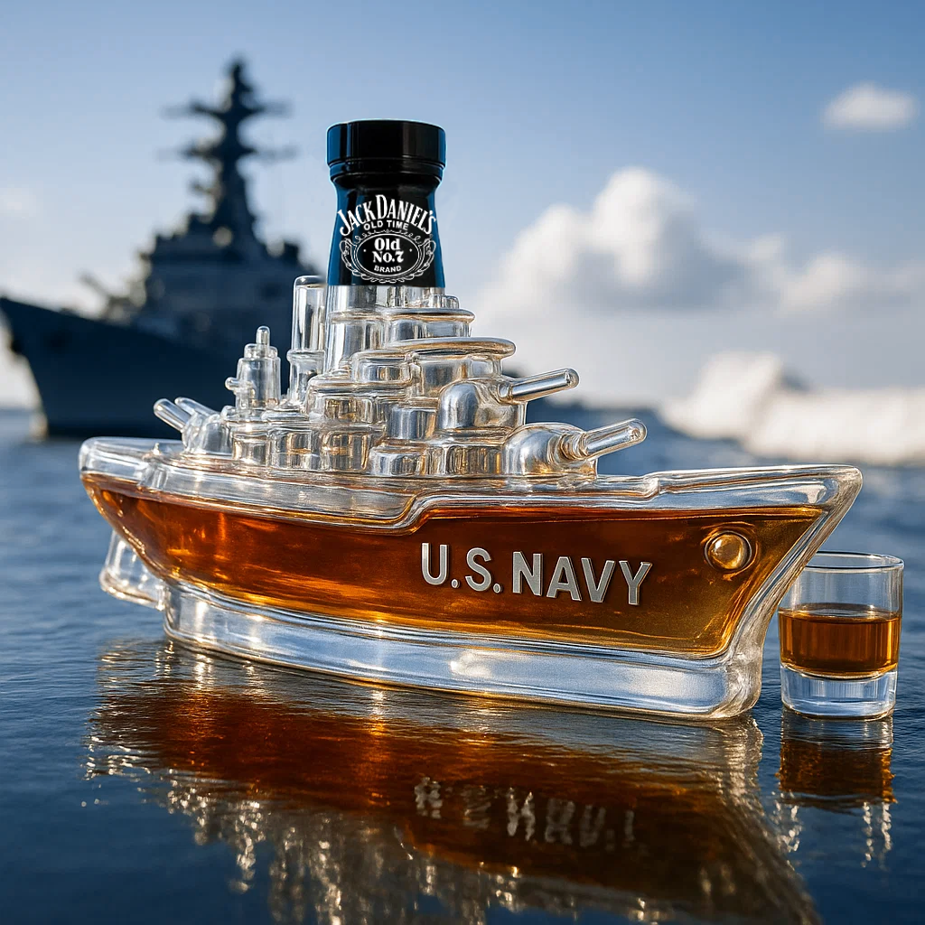 U.S. Navy Battleship Whiskey Bottle