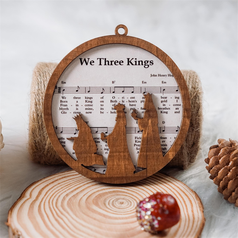 Set 5 Pieces Music Sheet Nativity Ornament