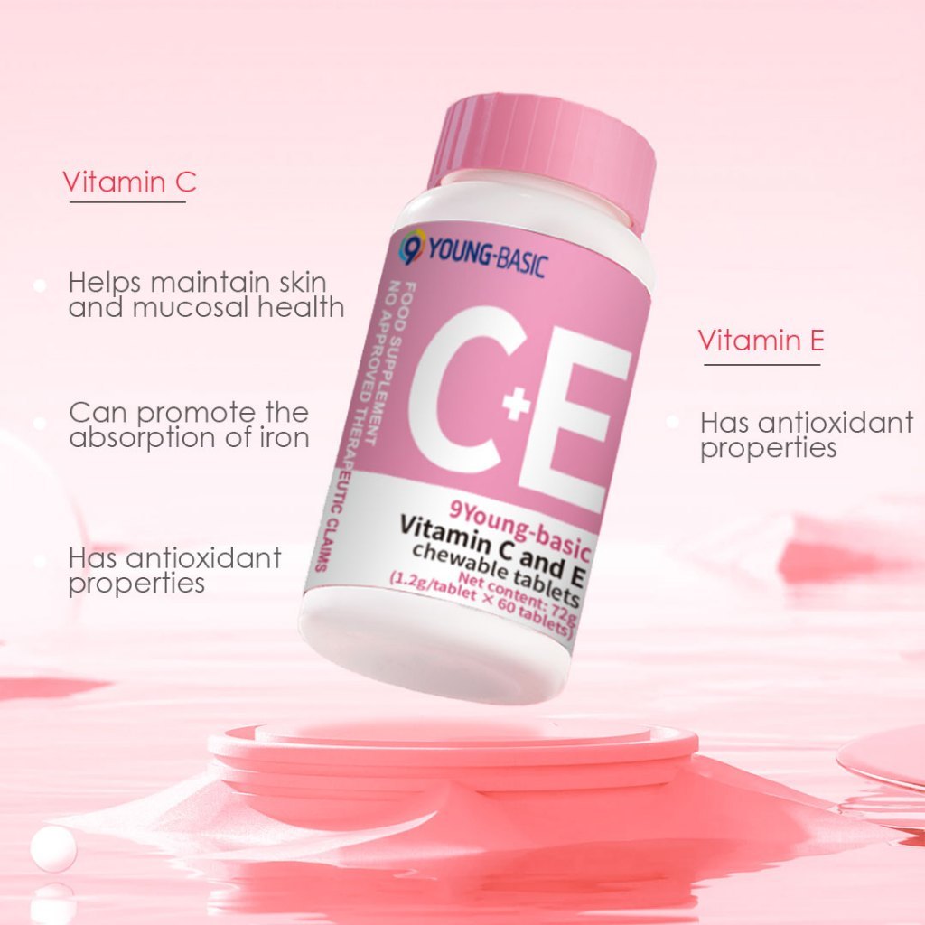 9YOUNGBASIC Vitamin CE Chewable Tablets for Whitening Enhance immunit