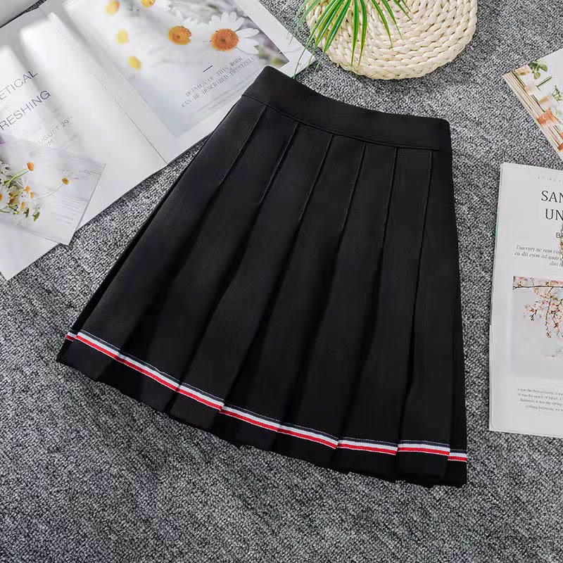 【Kashiko】25ss Ribbon Preppy Pleated Skirt Korean Style High Waist Pleated mini skirt for Women