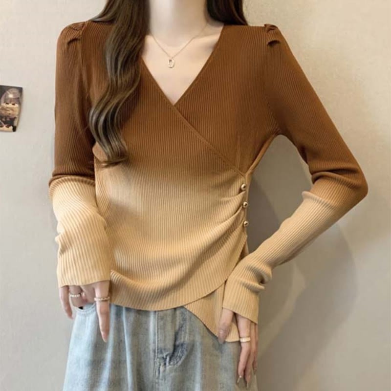 【COSYHARU】Overfit V-neck Net Knit VEIN 】SHAGGY KNIT CREWNECK PULLOVER - X.GRAY | 公式通販