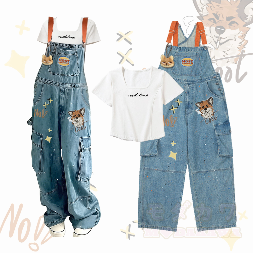 cute fox overalls