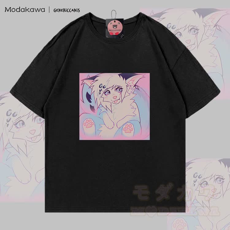 MODAKAWA X genericcanis Tongue Out Fox Graphic 100% Cotton T-shirt - Black - 5XL - image 2