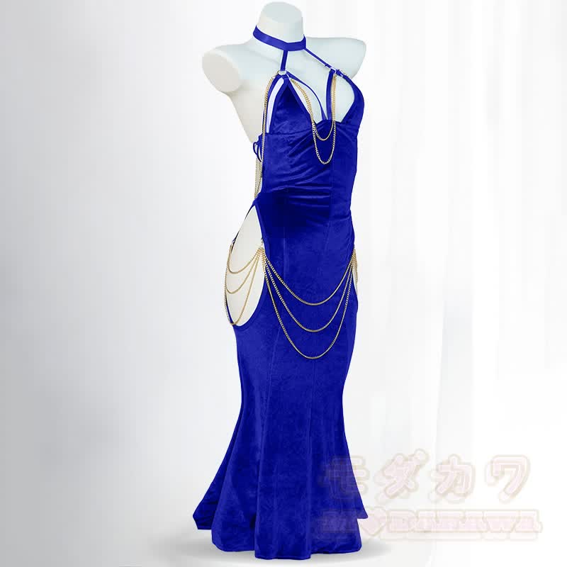 halter hollow out backless chain fishtail dress Sexy Halter Hollow Out Backless Chain Fishtail Dress⁠ – MODAKAWA