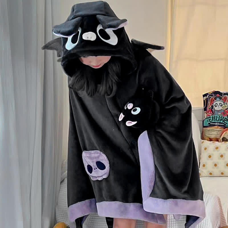 Cartoon Bat Wearable Hooded Blanket