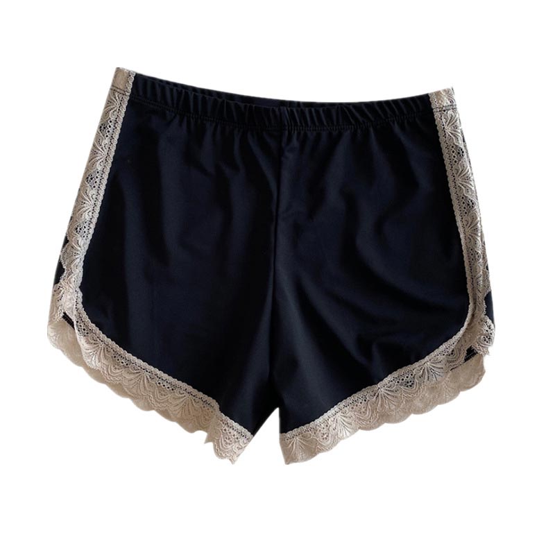 Lace Trim Velvet Shorts