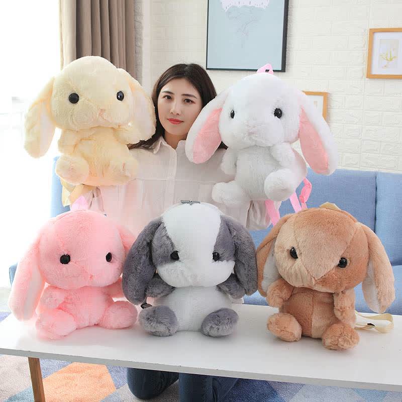 Cuddly Bunny Plush Backpack - One Size