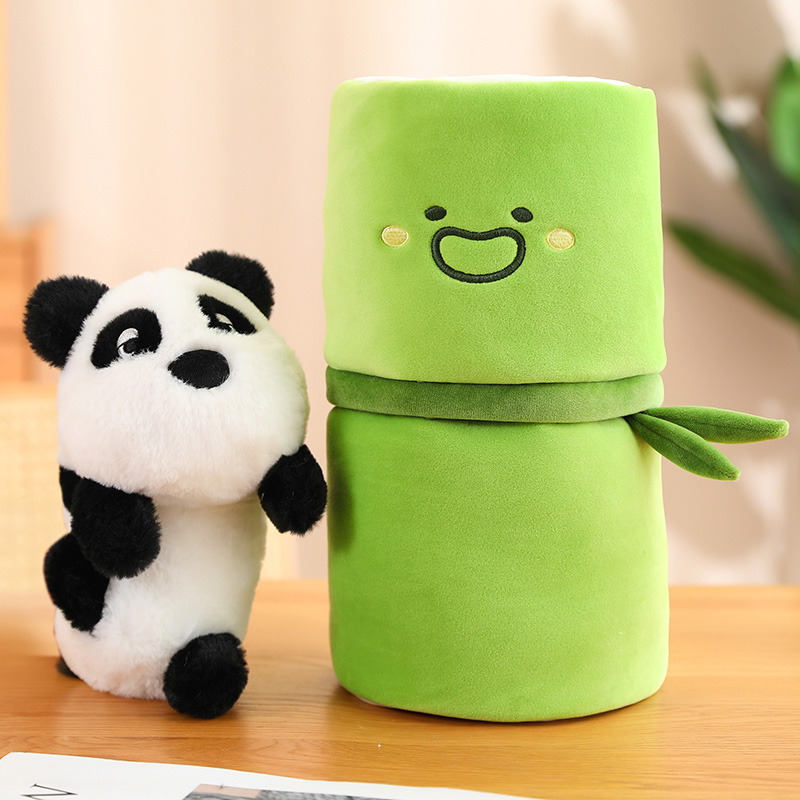 Kaufe Cute Bamboo Panda Plush Doll Set - Cartoon Panda Plushies Ornament -  Stuffed Animal Pillow